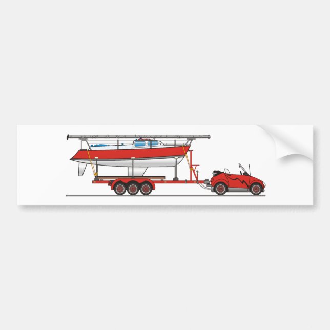 Eco Car Sail Boat Bumper Sticker (Front)
