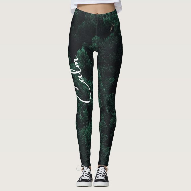 Eco-Chic Green Minimalist Nature Legging (Front)