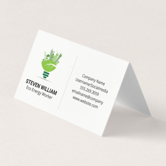 Eco City | Energy Light Bulb Business Card (Front)