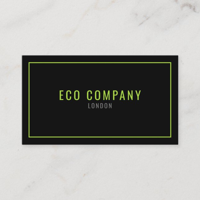 Eco company/gardening services, green border business card (Front)
