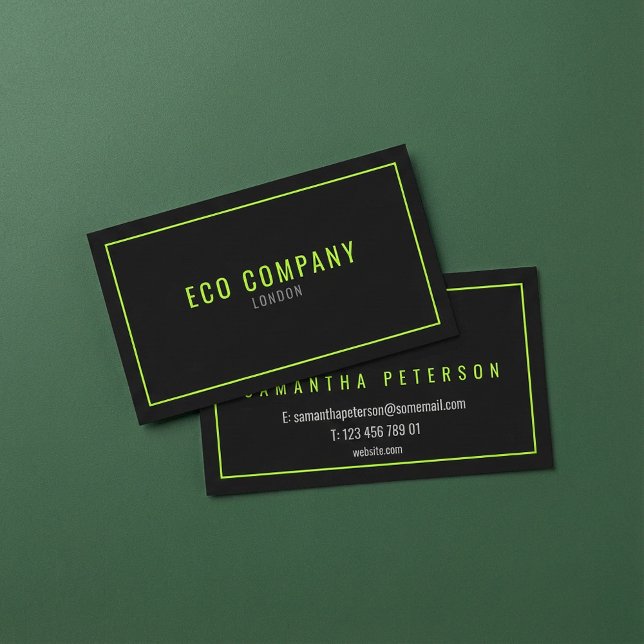 Eco company/gardening services, green border business card (Eco company/gardening services, green border business card.)