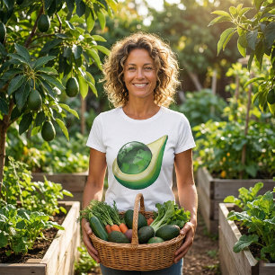 Eco Earth Avocado Globe Sustainable Planet  T-Shirt