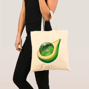 Eco Earth Avocado Globe Sustainable Planet Tote Bag