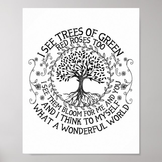 Eco Earth Day Shirts I See Trees Of Green  Poster (Front)