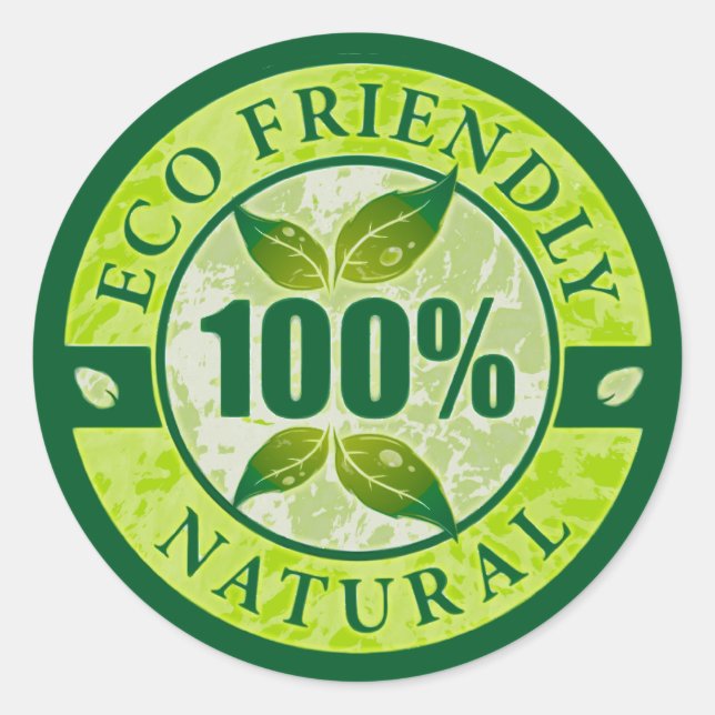 Eco Friendly 100% Natural Classic Round Sticker (Front)