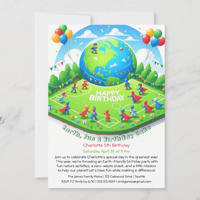 Eco-Friendly Birthday Invitation (Front)
