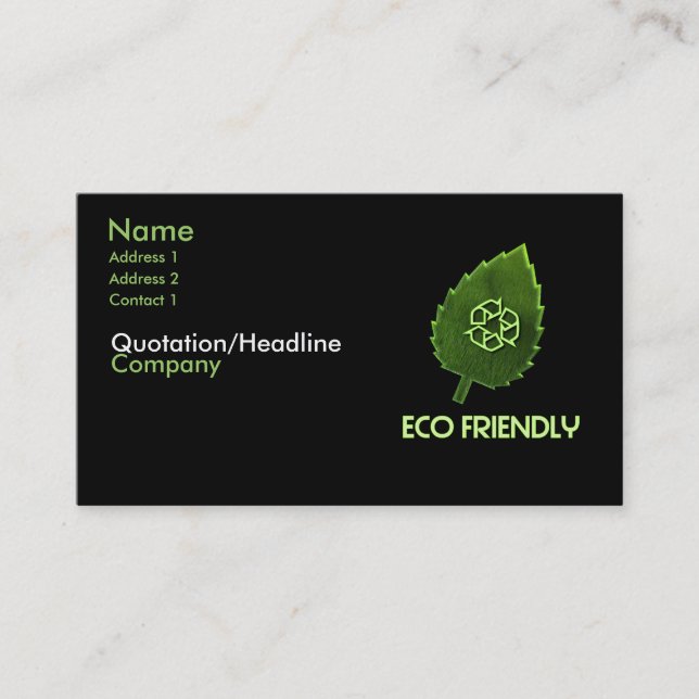 Eco Friendly Business Card (Front)
