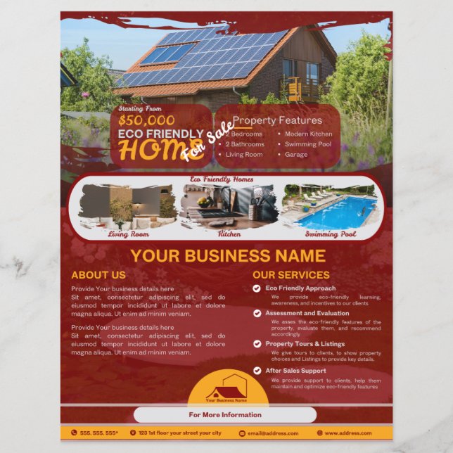 Eco Friendly Business Flyer For Selling House  (Front)