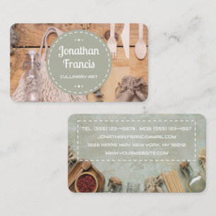 Eco-Friendly Chef   Rustic Culinary Design  Business Card