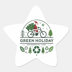 Eco-Friendly Christmas Decor Green Holiday Art Star Sticker