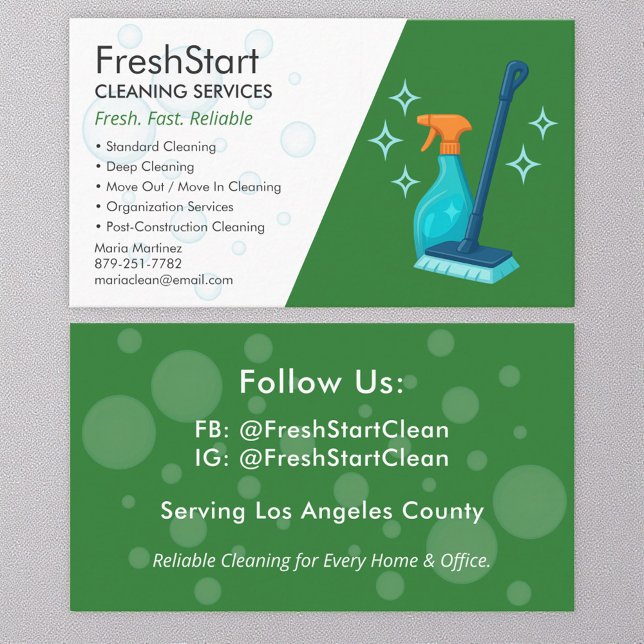 Eco-Friendly Cleaning Service Business Card (Creator Uploaded)