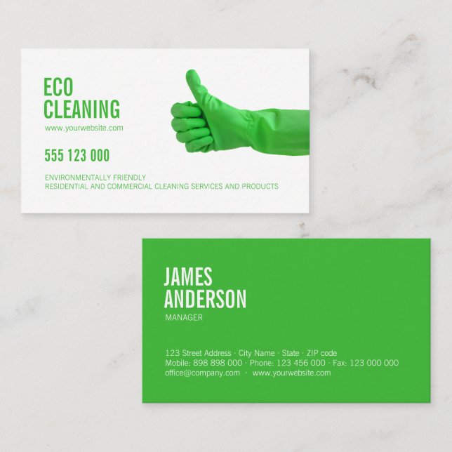 Eco Friendly Cleaning Services business card (Front/Back)