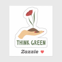 Eco Friendly Custom-Cut Vinyl Sticker Think Green
