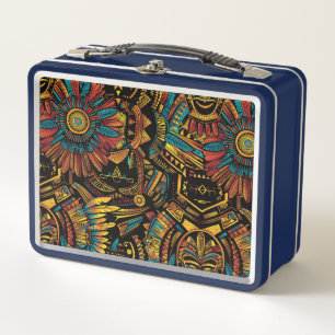 Eco-Friendly Cyan "Aztec Dream" Kids Lunchbox