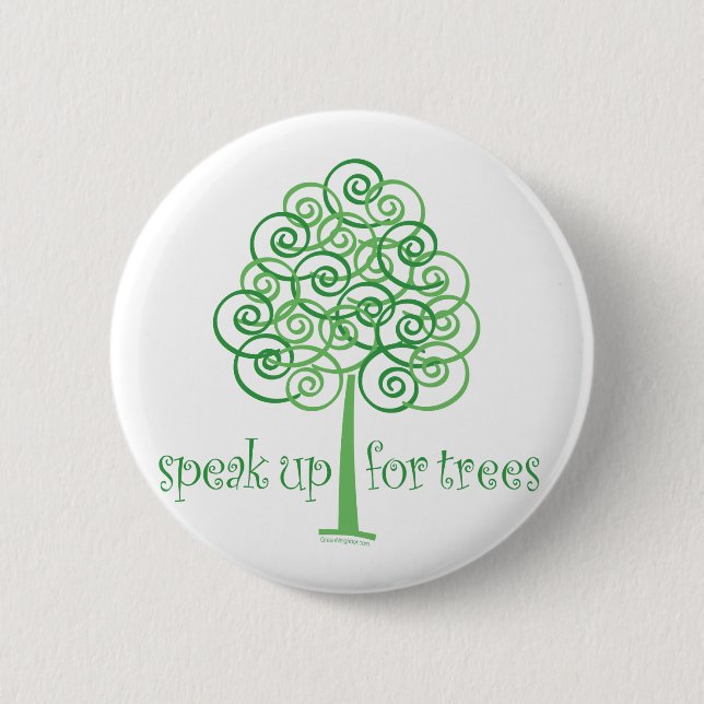Eco-Friendly, Earth-Friendly, Love Trees 6 Cm Round Badge (Front)