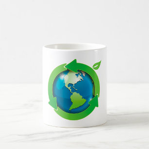 Eco Friendly Earth Recycling Symbol Coffee Mug