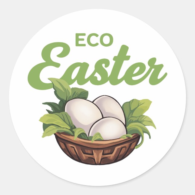 Eco-friendly Easter Classic Round Sticker (Front)