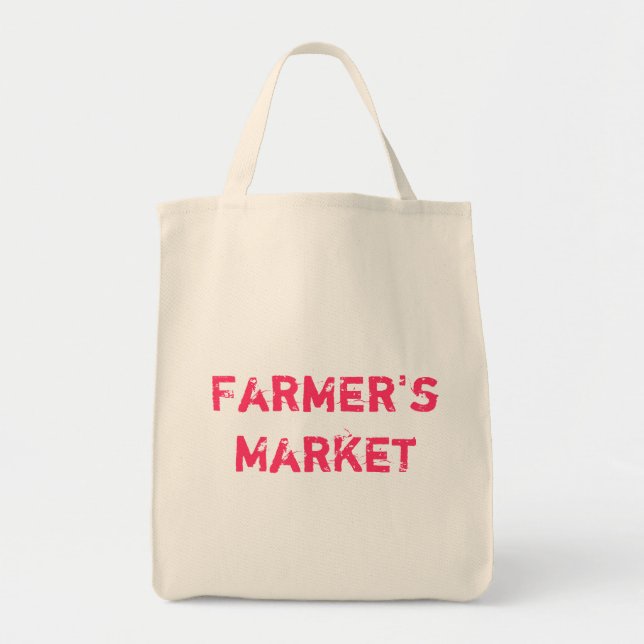 Eco-friendly "Farmer's Market" Grocery Tote Bag (Front)