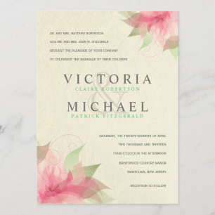 Eco-Friendly Formal Ecru Wedding Invitations