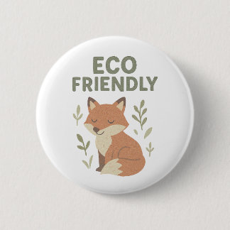 Eco Friendly Fox 6 Cm Round Badge