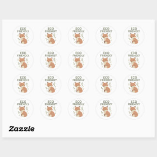 Eco Friendly Fox Classic Round Sticker