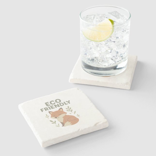 Eco Friendly Fox Stone Coaster (Side)