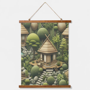Eco-friendly Gardens and Buildings in Harmony  Hanging Tapestry