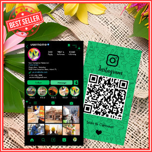 Eco-Friendly Green Construction Instagram QR Business Card