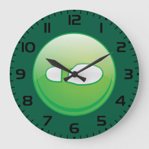 Eco-Friendly Green Footprint Icon Large Clock