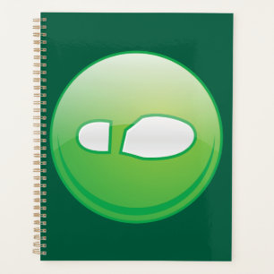 Eco-Friendly Green Footprint Icon Planner