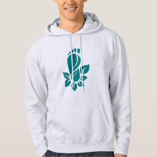 Eco-Friendly Green Leaf Footprint Nature Graphic Hoodie