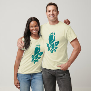 Eco-Friendly Green Leaf Footprint Nature Graphic T-Shirt