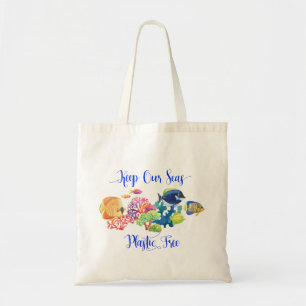 Eco-Friendly Keep Seas Plastic Free Reusable Green Tote Bag
