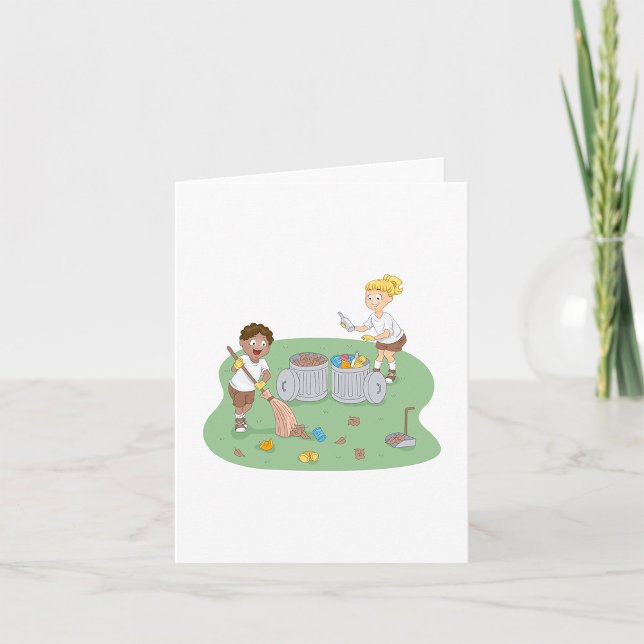 Eco-Friendly Kids Cleaning Campsite Recycling  Card (Creator Uploaded)