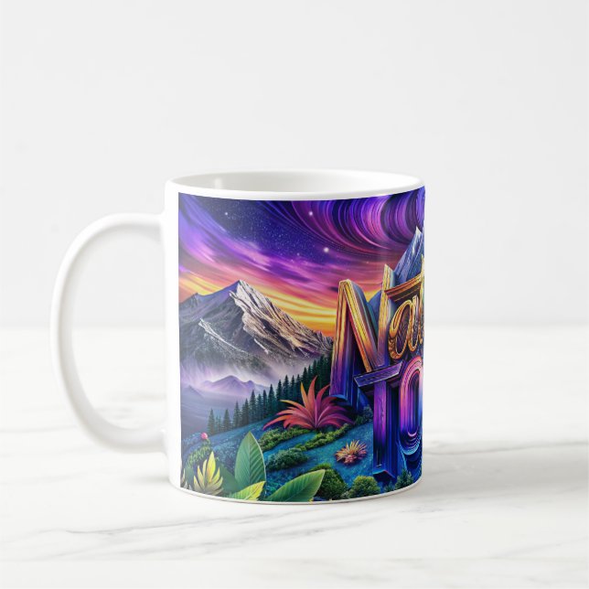 Eco-Friendly Leaf Design Mug - Nature's Touch (Left)