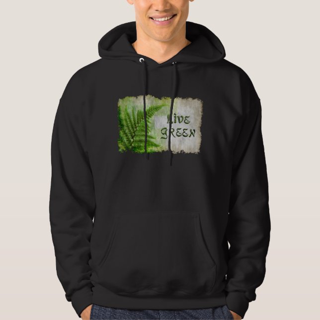 Eco Friendly "Live Green" Enviro Art Eco Hoodie (Front)