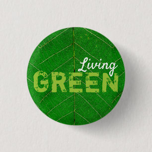 Eco Friendly Living Green 3 Cm Round Badge