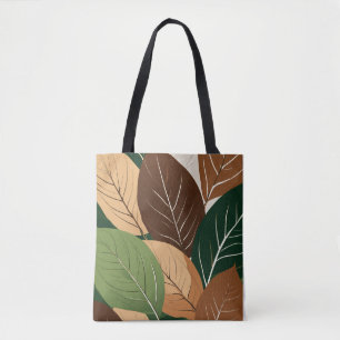 "Eco-Friendly Natural Leaf Print Tote Bag"