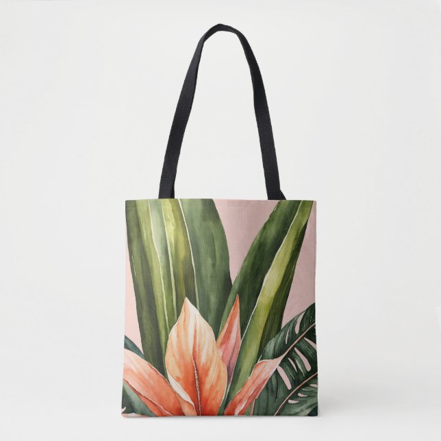 "Eco-Friendly Natural Leaf Print Tote Bag"  Bag (Front)
