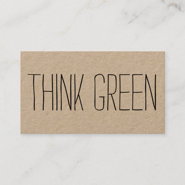 Eco friendly / pro environment simple thank you business card (Front)