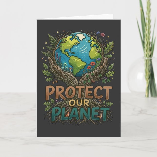 Eco Friendly Protect Our Planet nature lover gift Card (Front)
