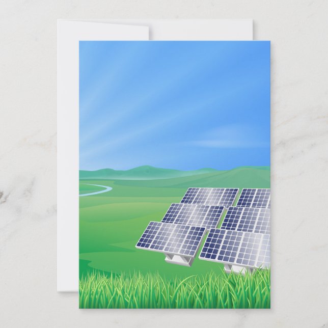 Eco-Friendly Solar Panel Landscape Invitation (Front)