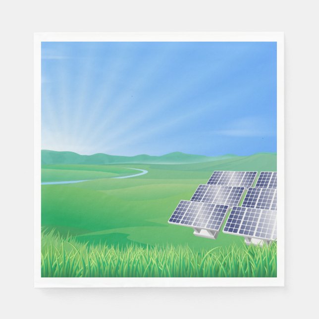 Eco-Friendly Solar Panel Landscape Napkin (Front)