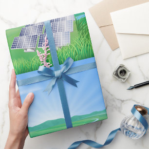 Eco-Friendly Solar Panel Landscape Wrapping Paper