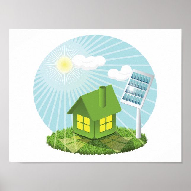 Eco Friendly Solar Powered Home Poster (Front)