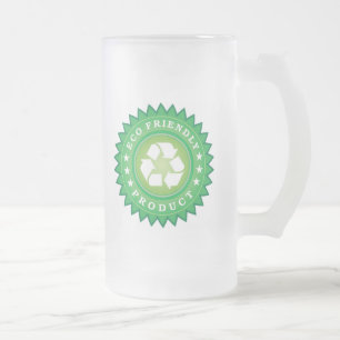 Eco Friendly Sticker Frosted Glass Beer Mug