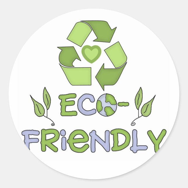 Eco-Friendly T-shirts and Gifts Classic Round Sticker (Front)