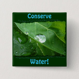 ECO FRIENDLY WATER CONSERVATION Gifts & Gear 15 Cm Square Badge