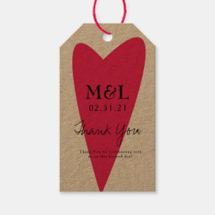 Eco Friendly Wedding Bold Heart Gift Tags