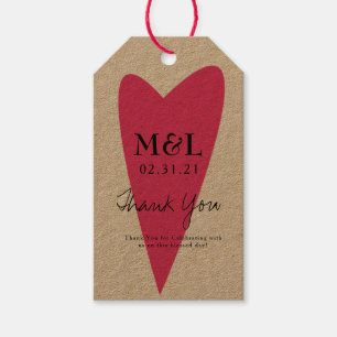 Eco Friendly Wedding Bold Pink Heart Gift Tags